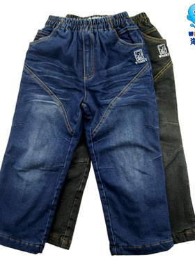 海威迩童装秋冬男童清仓中大童牛夹摇粒绒仔夹绒长裤124607