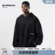 BD健美站新款 纯棉黑色卫衣百搭宽松休闲印花连帽卫衣男