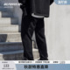 开衩休闲长裤 简约时尚 男宽松 纯棉黑色直筒裤 BD健美站秋季