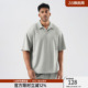 大码 短袖 简约纯色翻领运动t恤男宽松 肌理感Polo衬衫 BD健美站夏季