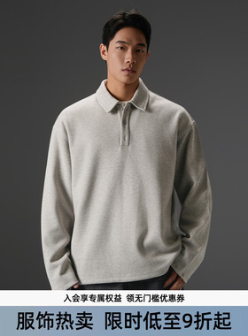 BD健美站重磅斜纹Polo衫男简约翻领健身运动卫衣男秋季宽松上衣
