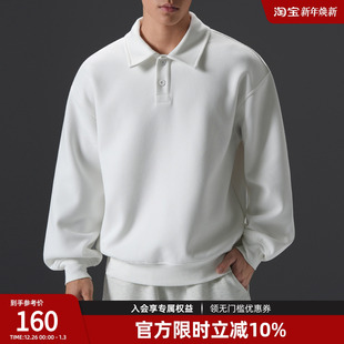 大码 BD健美站美式 男秋季 Polo衫 简约纯色运动卫衣男 肌理感长袖