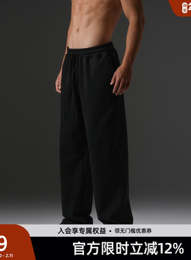【310G空气层】BD健美站重磅直筒休闲长裤大码宽松健身运动卫裤男