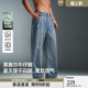 男宽松 做旧破洞休闲阔腿运动长裤 BD健美站莱赛尔天丝牛仔裤 男美式
