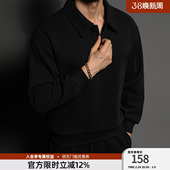 宽松简约纯色运动卫衣男 男美式 BD健美站重磅肌理感长袖 Polo衫