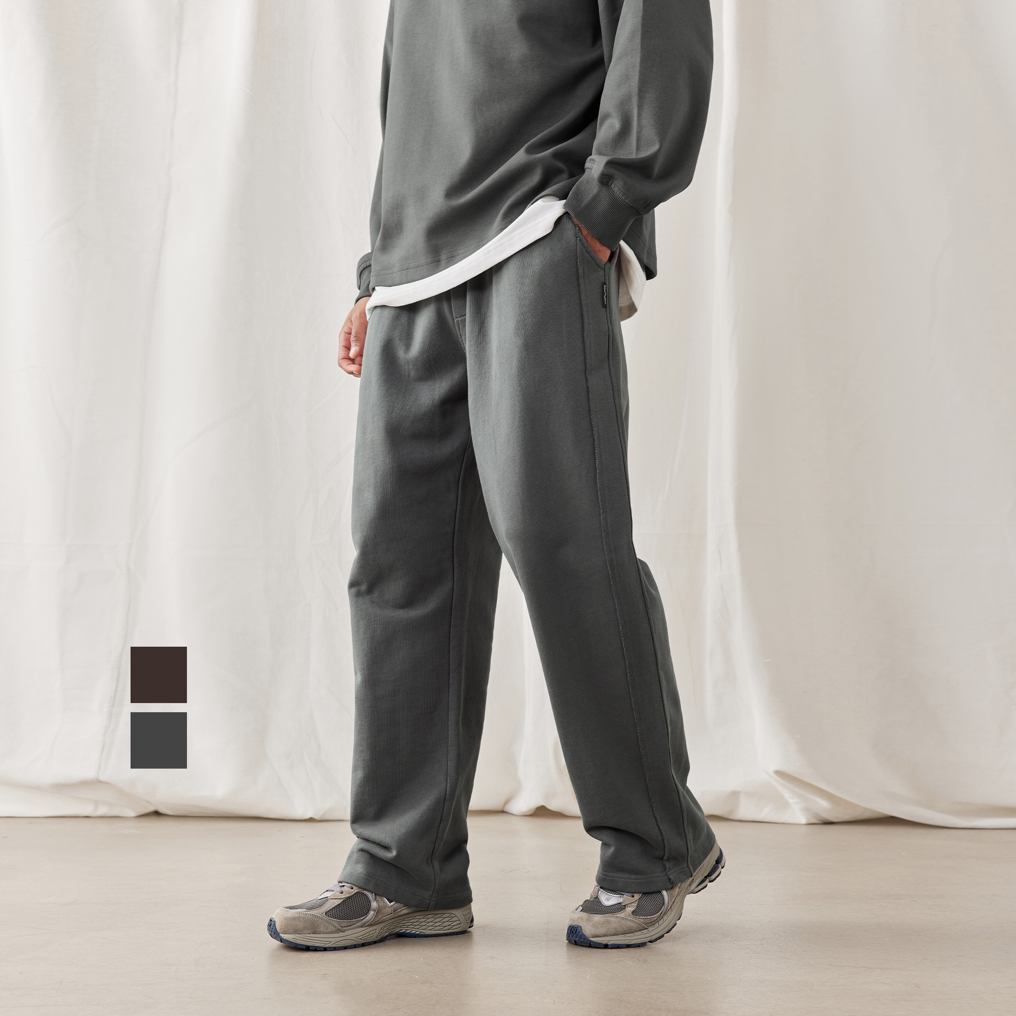 针织休闲直筒裤男宽松