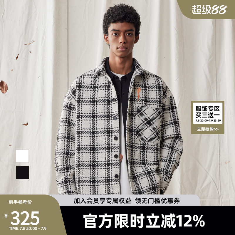 翻领小香风衬衫外套男