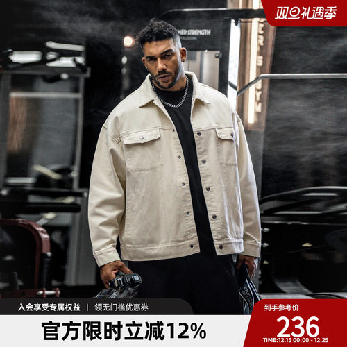 美式翻领健身牛仔外套