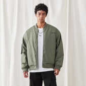 bdpowerup秋冬梭织棒球领短款 棉服男简约保暖运动夹克外套男宽松