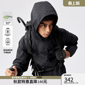 bdpowerup户外梭织连帽运动外套男简约拼接印花秋季 外套男宽松