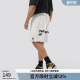 运动短裤 男简约印花大码 男宽松 直筒毛边篮球五分裤 bdpowerup夏季
