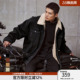 bdpowerup巴恩风加厚羊羔绒外套男简约运动夹克外套男宽松保暖