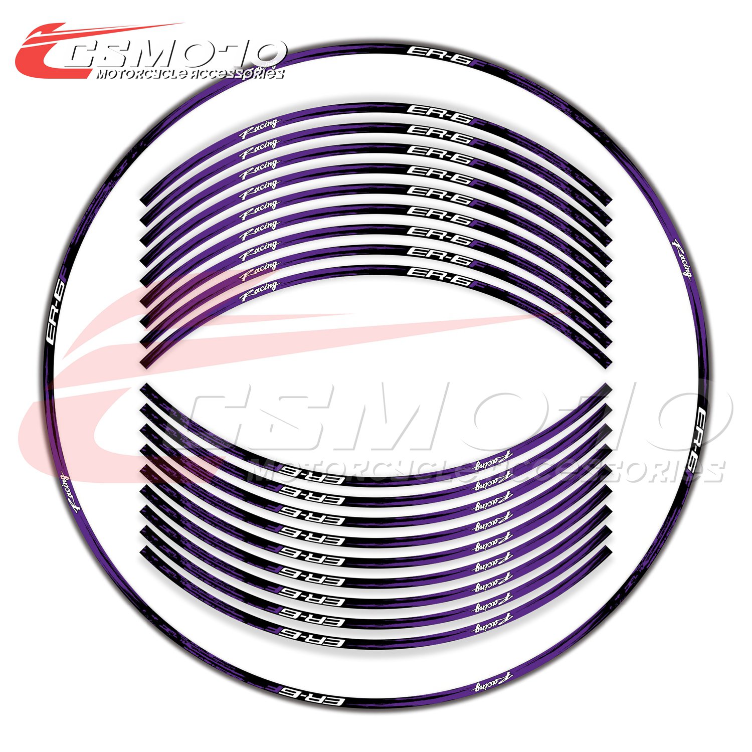 CSMOTO 川崎KAWASAKI ER 6F 摩托车轮毂贴花 防水防晒反光贴纸