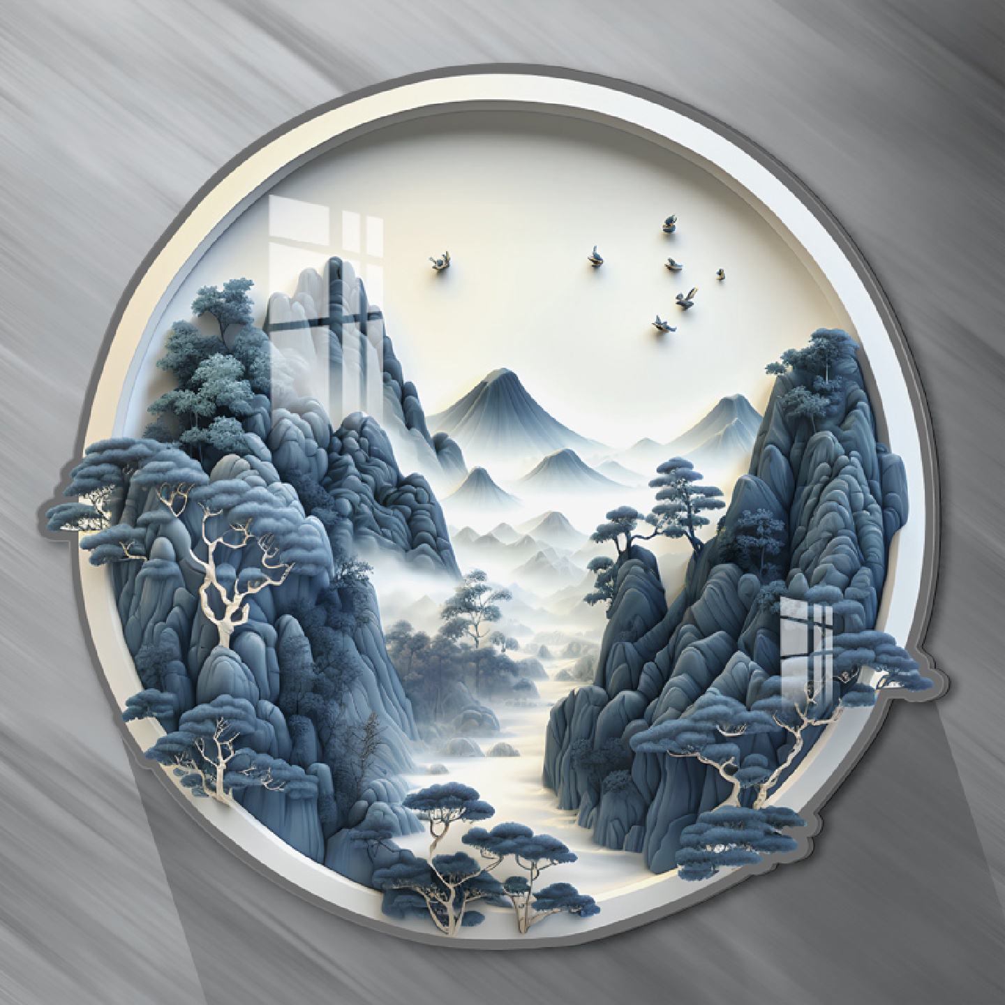 圆形遮瑕装饰画亚克力立体客厅墙洞遮挡美化涂鸦防脏遮丑装饰墙贴