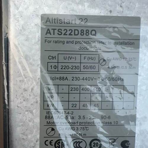 议价ATS22D88Q 45KW 施耐软启动器供应实物拍摄现货谘询议价