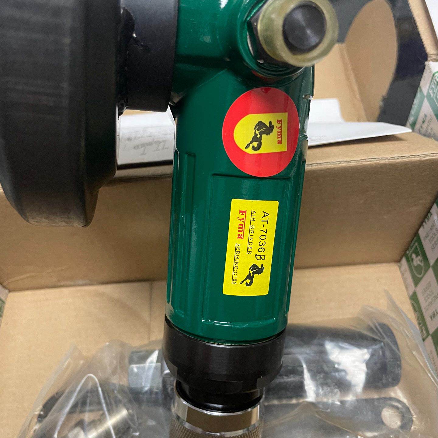 FYMA气动角磨机AT-7036B，绿色机身。全新未使用，配&mdash;议价