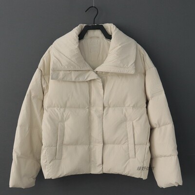 安踏女羽绒服短款防泼水翻领百搭羽绒外套保暖运动上衣162447921