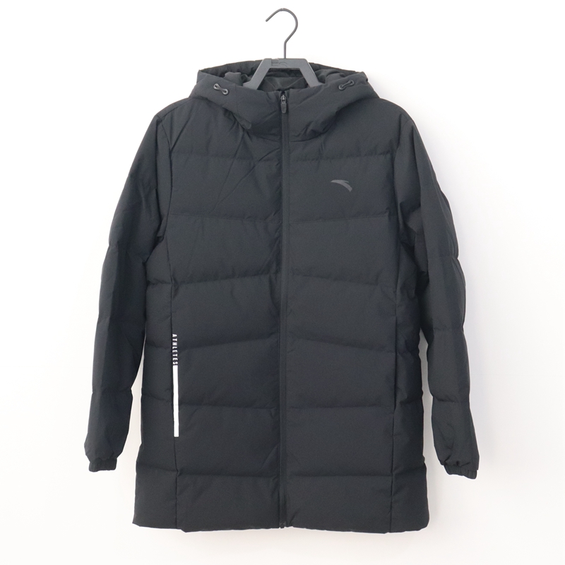 安踏男羽绒服风衣中长款外套加厚保暖轻便连帽运动上衣152347916