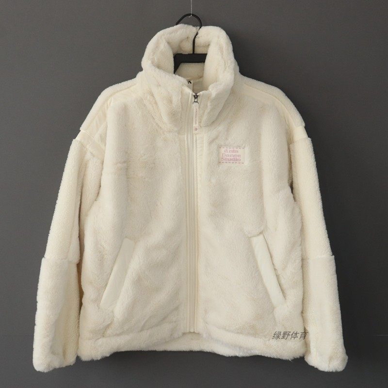 安踏女外套冬款毛绒加厚保暖时尚宽松休闲针织运动上衣162448714