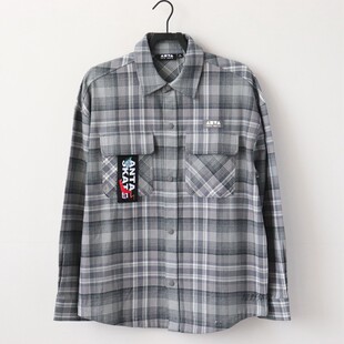 时尚 安踏男衬衫 格子衫 纯棉长袖 休闲百搭翻领衬衣152418104 春款