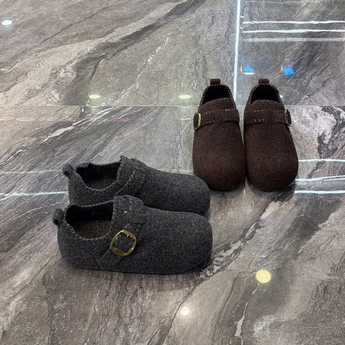 洋气编织懒人勃肯鞋加绒一脚蹬