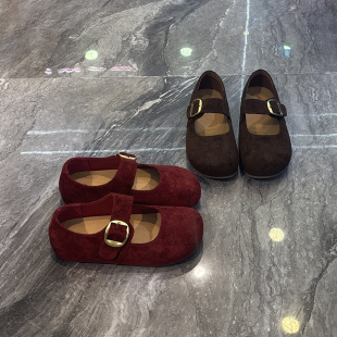 时髦好穿~复古软底玛丽珍鞋女2025秋新款丑萌圆头皮带扣浅口单鞋