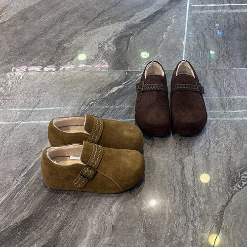 丑萌圆头皮带扣懒人勃肯鞋显脚小