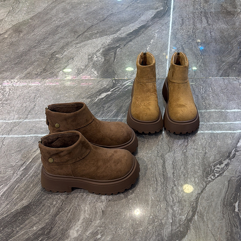 美拉德百搭显瘦休闲松糕短靴爆款