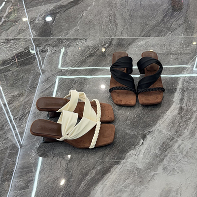 小众百搭一脚蹬凉鞋外穿绝美拖鞋