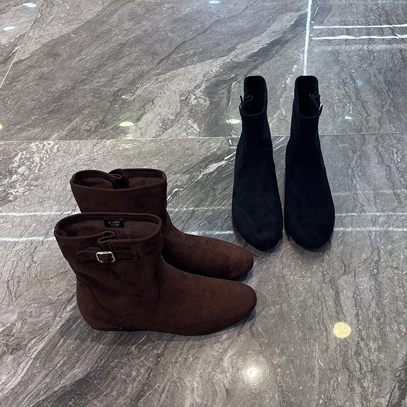 潮酷~韩系尖头西部牛仔靴女2025秋新款轻便平底瘦瘦靴气质时装靴,女鞋,切尔西靴,淘宝优惠券,粉丝福利购,淘宝优惠卷