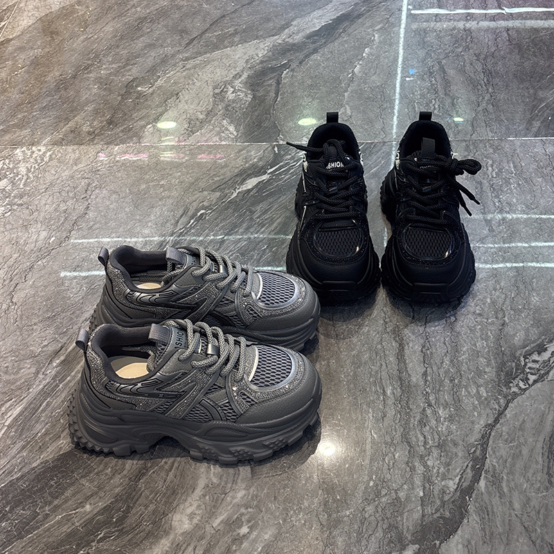 闪亮水钻休闲老爹鞋洋气百搭透气