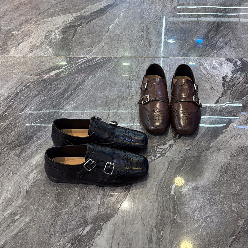 超软真皮方头平底布洛克小皮鞋女2026春新款皮带扣雕花孟克单鞋,女鞋,牛津鞋/布洛克鞋/德比鞋,淘宝优惠券,粉丝福利购,淘宝优惠卷