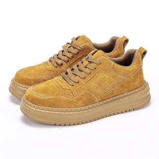 LBEL鞋子男鞋2026新款厚底真皮板鞋低帮百搭潮鞋秋季男士休闲鞋