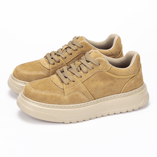 LBEL鞋子男鞋2026新款真皮板鞋百搭厚底低帮鞋秋冬男士休闲鞋男款