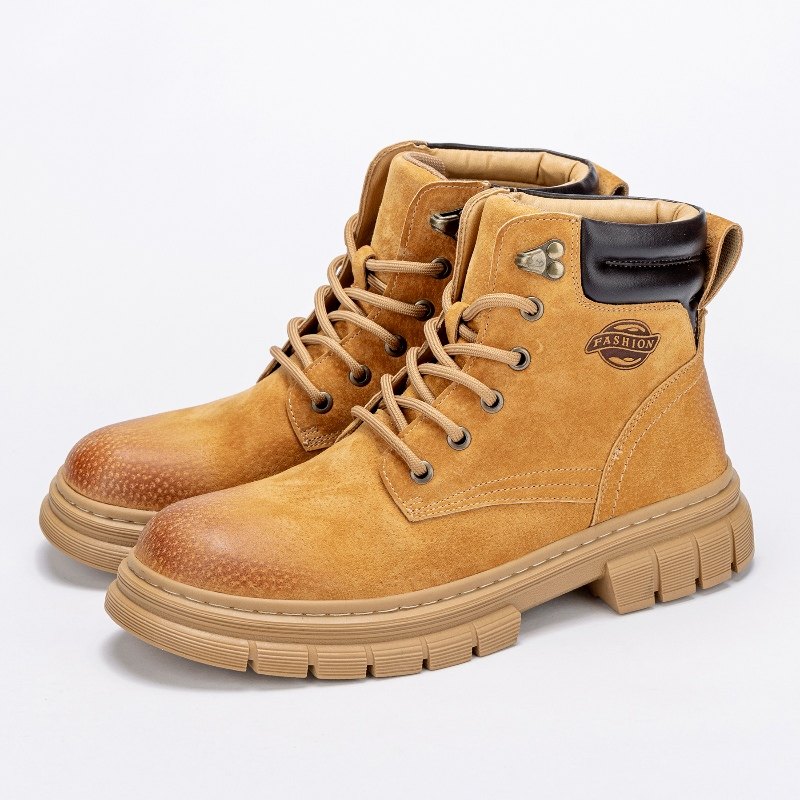 LBEL马丁靴男款2026新款户外工装登山靴真皮靴中高帮大黄靴子男鞋