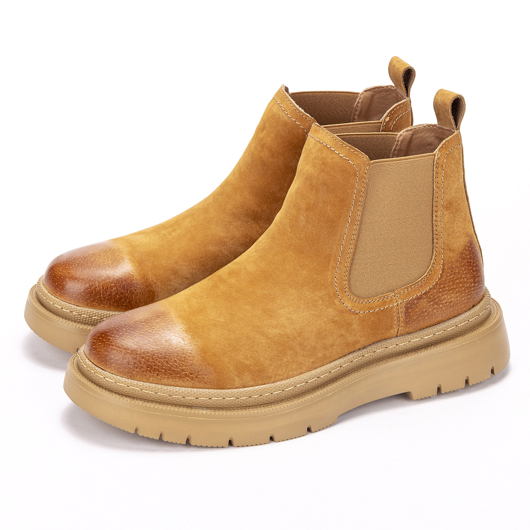 LBEL马丁靴男款2026新款冬季切尔西靴英伦风工装靴子男款厚底增高