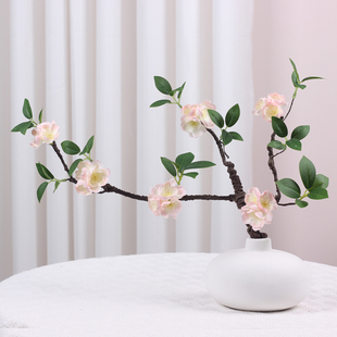 新中式仿真花假花高档梅花桃花客厅装饰花瓶插花玄关假花餐桌摆件