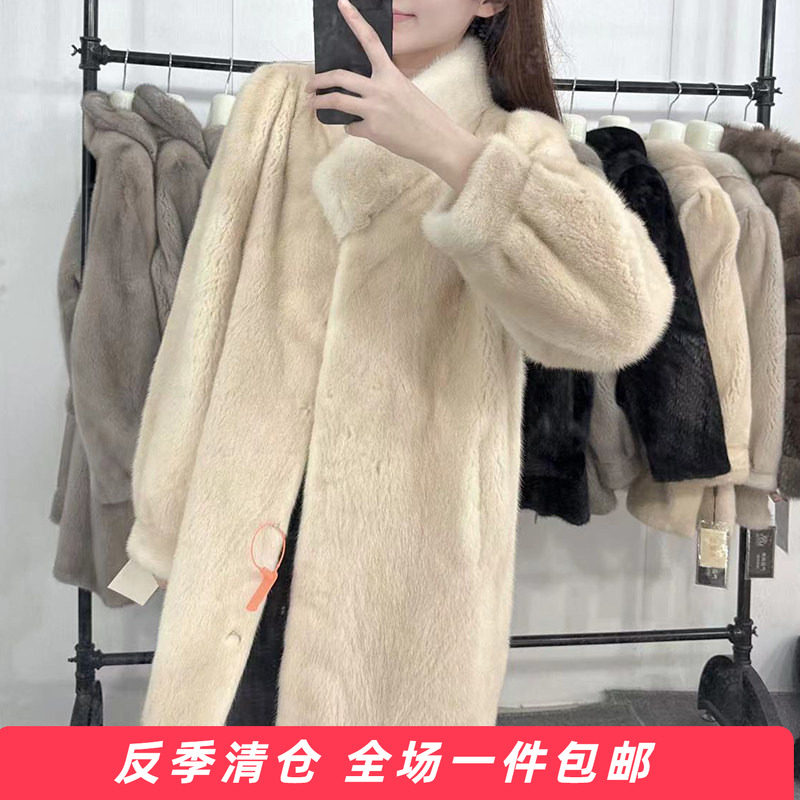 清仓水貂皮大衣女式整貂皮草外套中长款貂毛2025冬新款时尚年轻TT