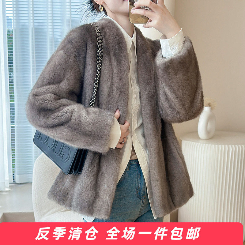 女式短款貂皮大衣哲奴