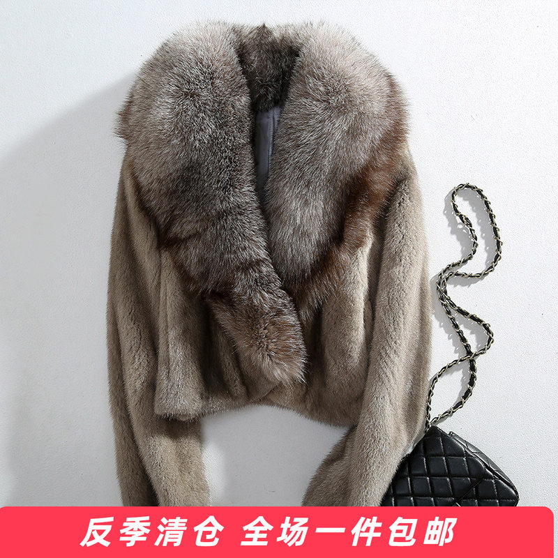 皮草外套狐狸毛DZ9052-灰色