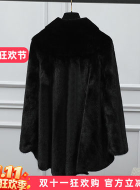 水貂皮大衣女进口整貂立领皮草外套真貂毛2026冬新时尚短款七分袖