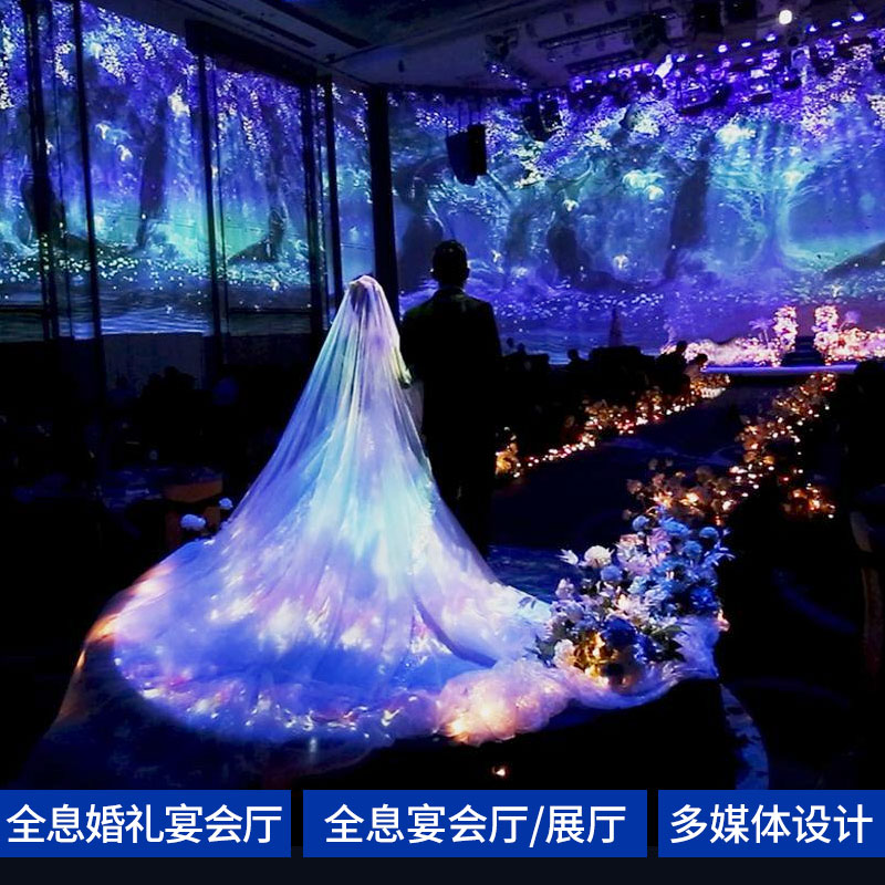 舞台全息投影 婚礼婚纱大裙摆投影纱幕 3d裸眼沉浸式宴会厅t台ktv