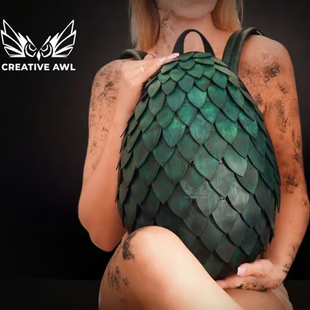 手工皮具图纸龙蛋双肩包背包版型图纸不是实物包包