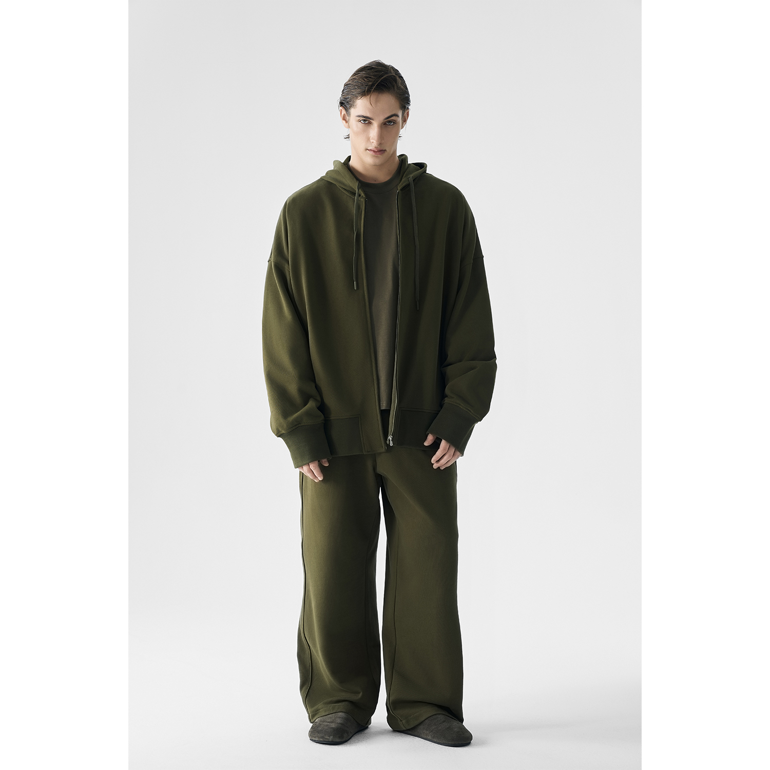 Babesochill轻松大廓形拉链大卫衣卫裤懒人套装