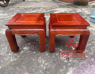 缅甸花梨大果紫檀红木脚凳儿童凳休闲凳换鞋 凳沙发凳红木家具方凳