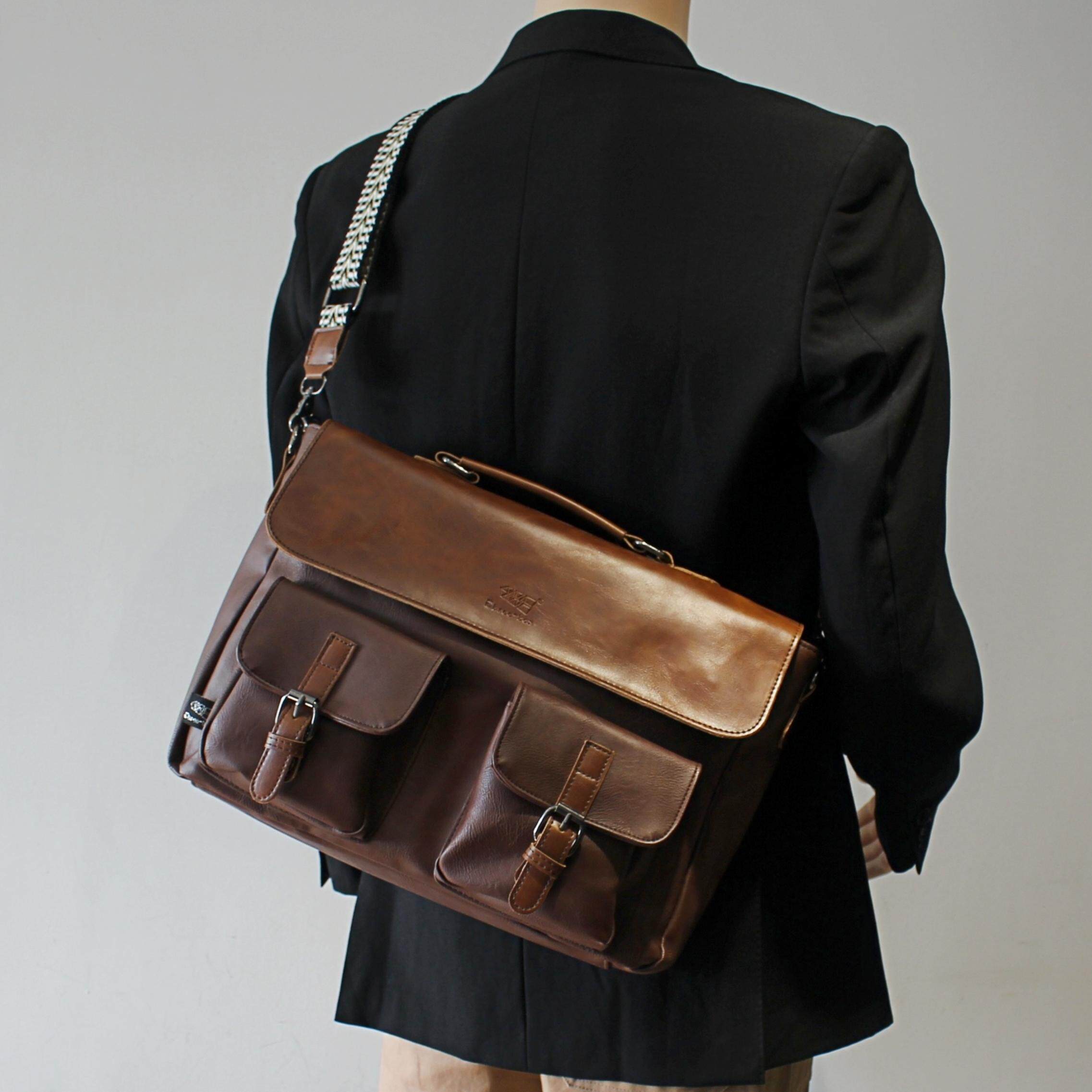 潮牌大容量单肩邮差包手提包通勤