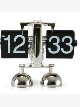 欧式自动翻页钟表小天平翻牌座钟复古客厅简约家居摆件王自如同款