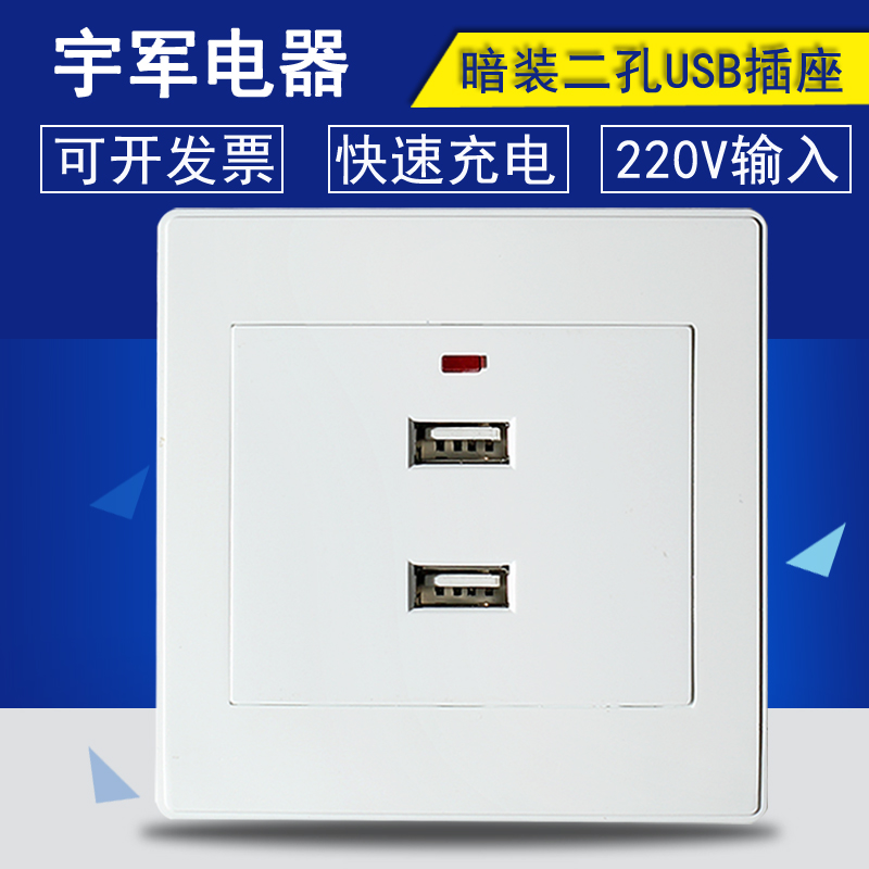 220V两位USB插座面板 二孔双USB插座面板 手机iPad充电USB|ruв категории электронный/электрик, розетка, розетка - от Buy2taobao.com для оказания профессиональной услуги покупки агента Taobao