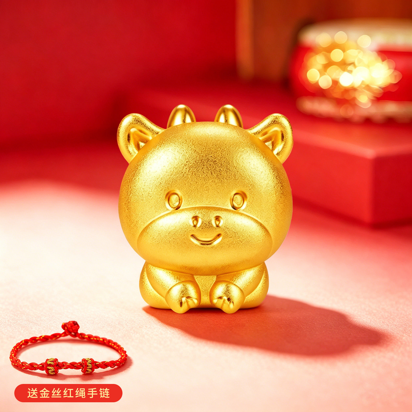 999足金十二生肖本命年红绳手链