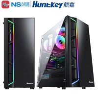 Hangjia Case GS450C Настольная компьютерная отделение прозрачна и полная транспортная водяная боковая боковая стакан ATX.